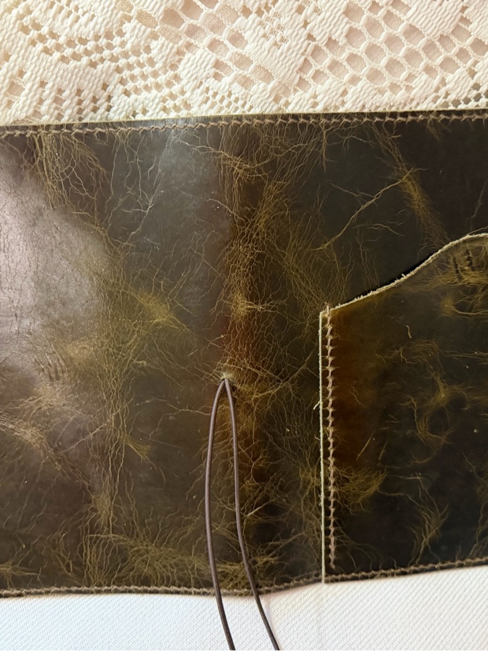 Custom Made - Brown Leather Notebook A5 Cover Only with Elastic Closure - Picture 2 of 10